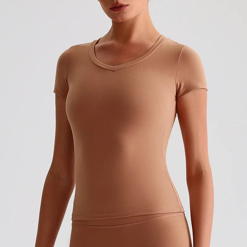 Sculpt peach cross strappy padded front twist yoga bra with quick dry nylon spandex - product image