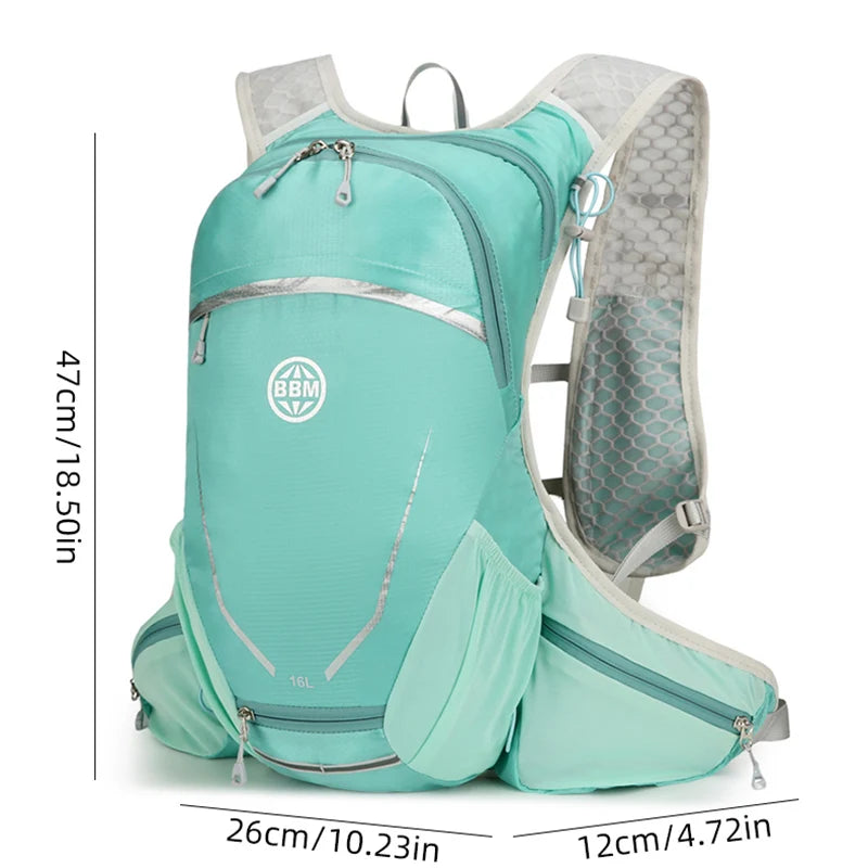 16l outdoor sports hydrating backpack with reflective stripes multi-pocket nylon - product image