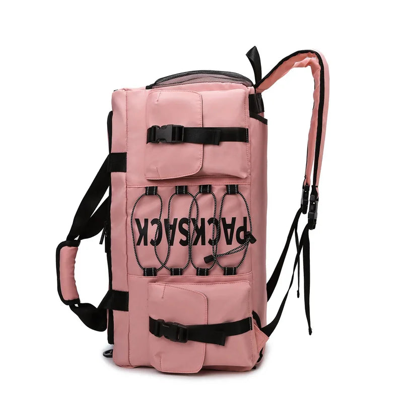 20-35l nylon large capacity travel duffel bag with multiple pockets - product image