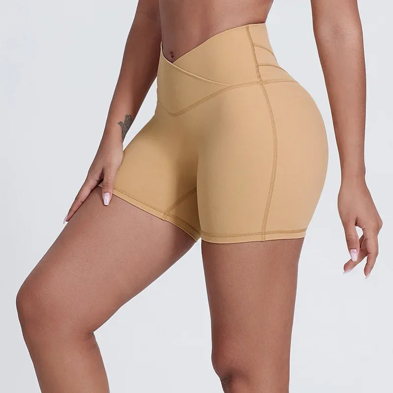 Sculpt peach cross strappy padded front twist yoga bra with quick dry nylon spandex - product image