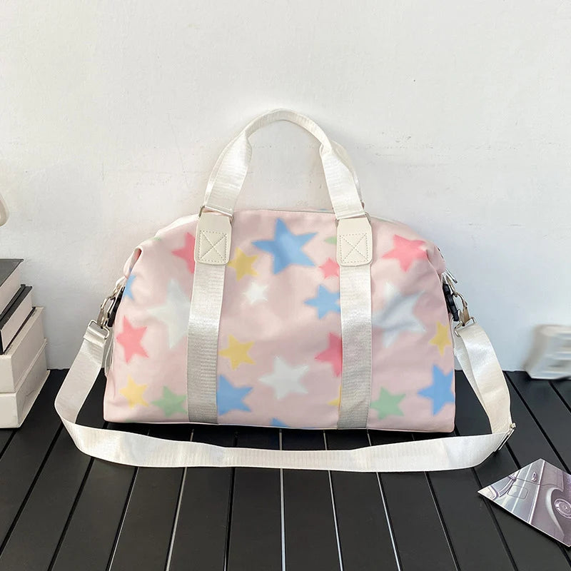 36-55l oxford star print wet/dry separation gym yoga fitness duffel - product image