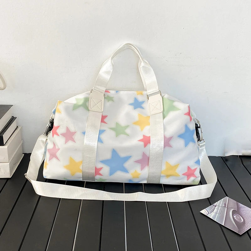 36-55l oxford star print wet/dry separation gym yoga fitness duffel - product image