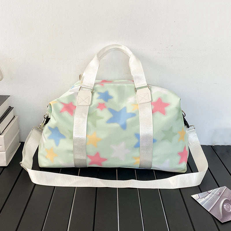 36-55l oxford star print wet/dry separation gym yoga fitness duffel - product image