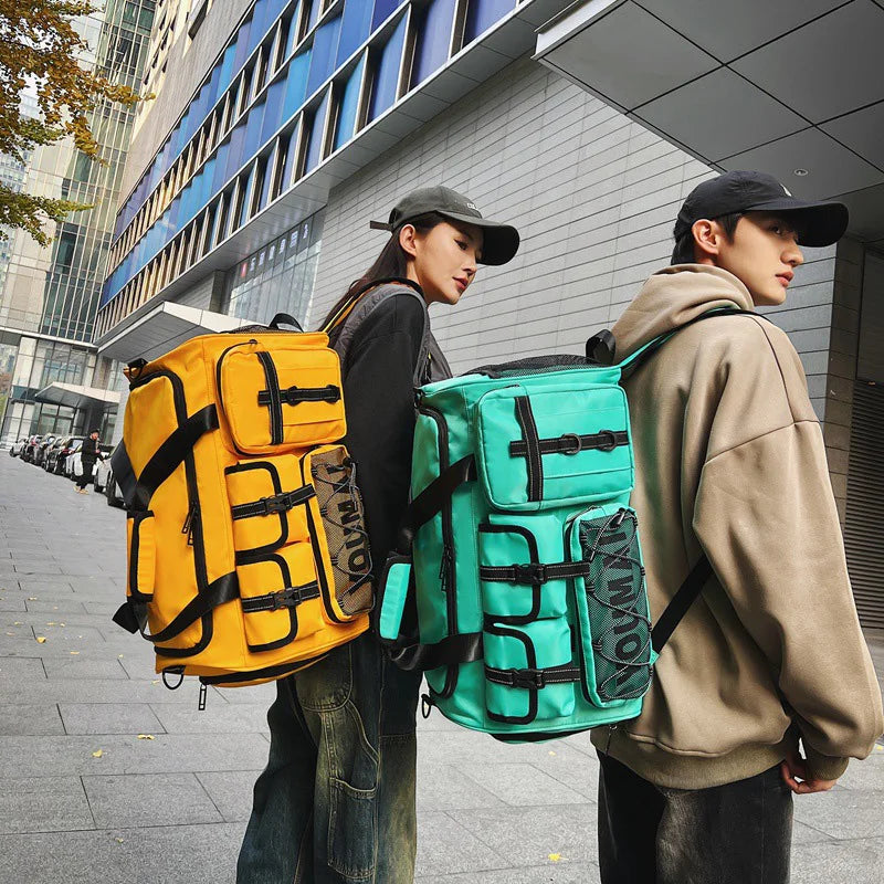 36-55l waterproof nylon gym bag with dry/wet separation and shoe pocket - product image