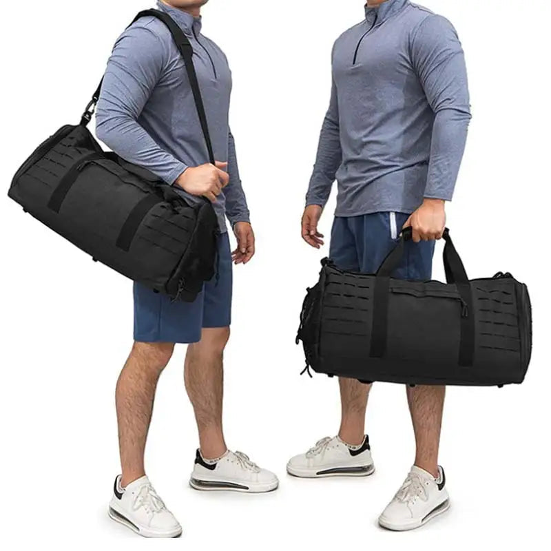36-55l waterproof oxford tactical gym duffel bag with shoe compartment - product image