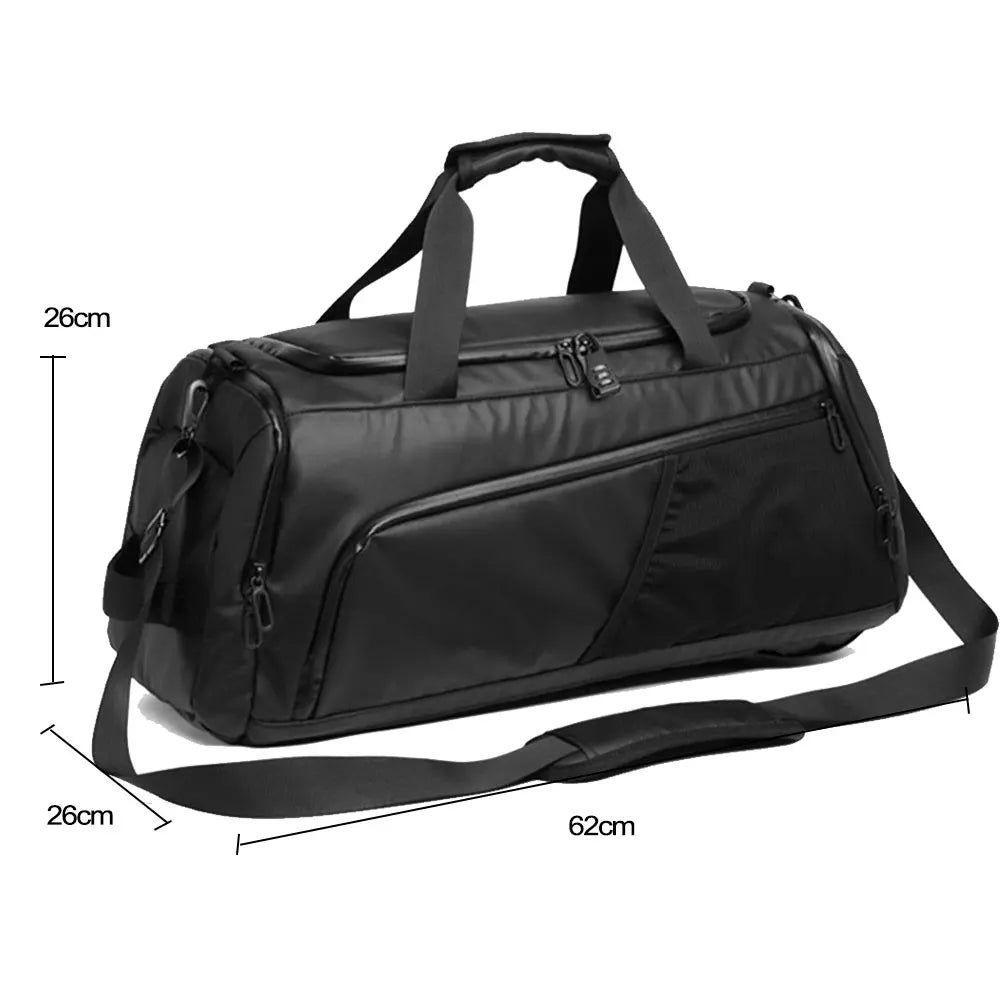 36-55l waterproof terylene gym travel bag with dry wet separation - product image