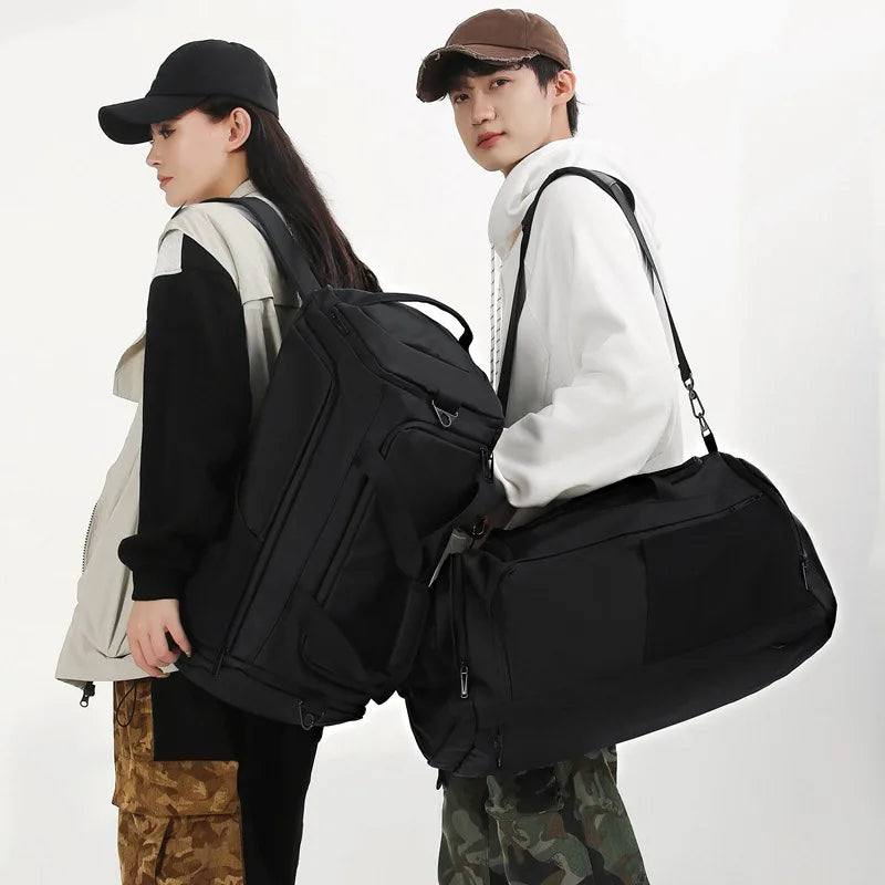 56-75l nylon large fitness bag with dry wet separation and shoe pocket - product image