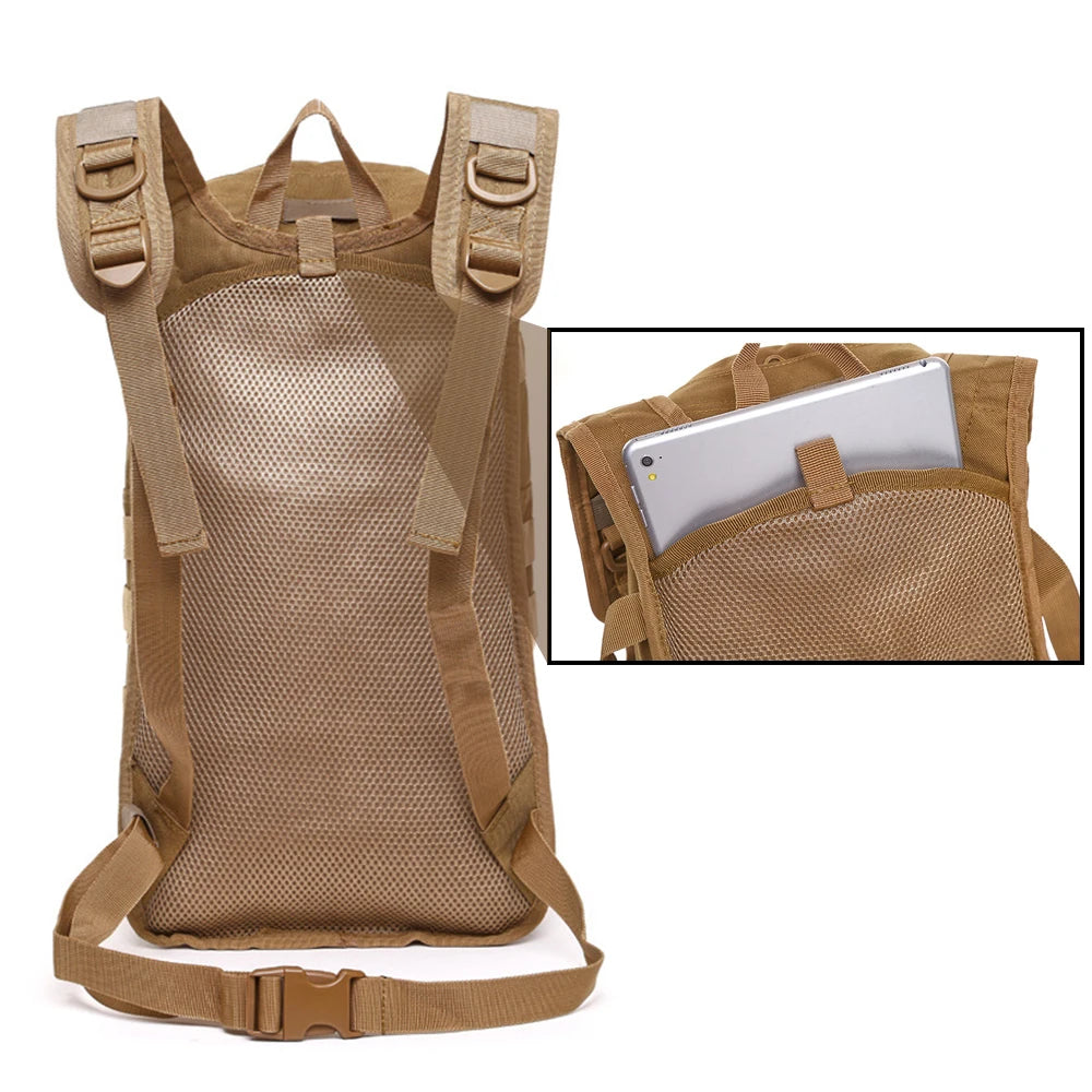 600d nylon softback molle tactical bicycle backpack with multiple compartments - product image