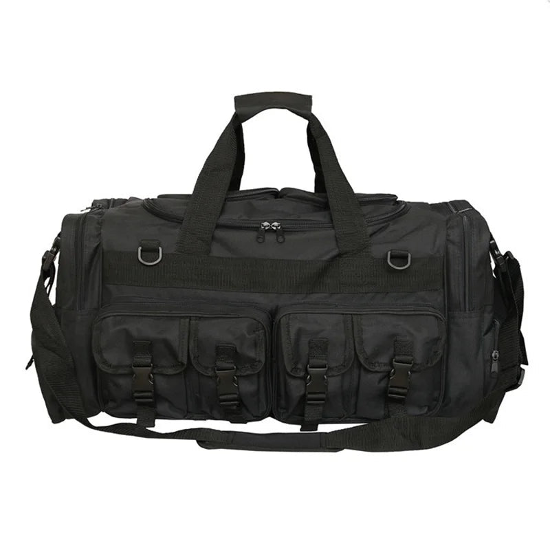 60l nylon tactical camping travel bag with shoulder straps camo colors - product image