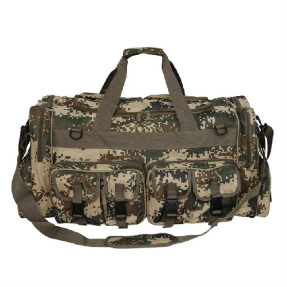 60l nylon tactical camping travel bag with shoulder straps camo colors - product image