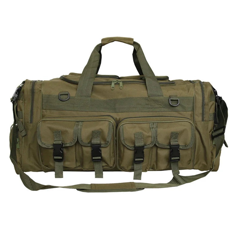 60l nylon tactical camping travel bag with shoulder straps camo colors - product image