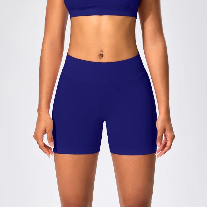 Anti-tear knit nylon high waist scrunch booty yoga shorts - product image