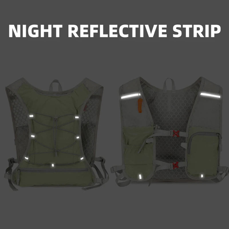 Cycling running vest backpack with hydration system reflective strips nylon - product image