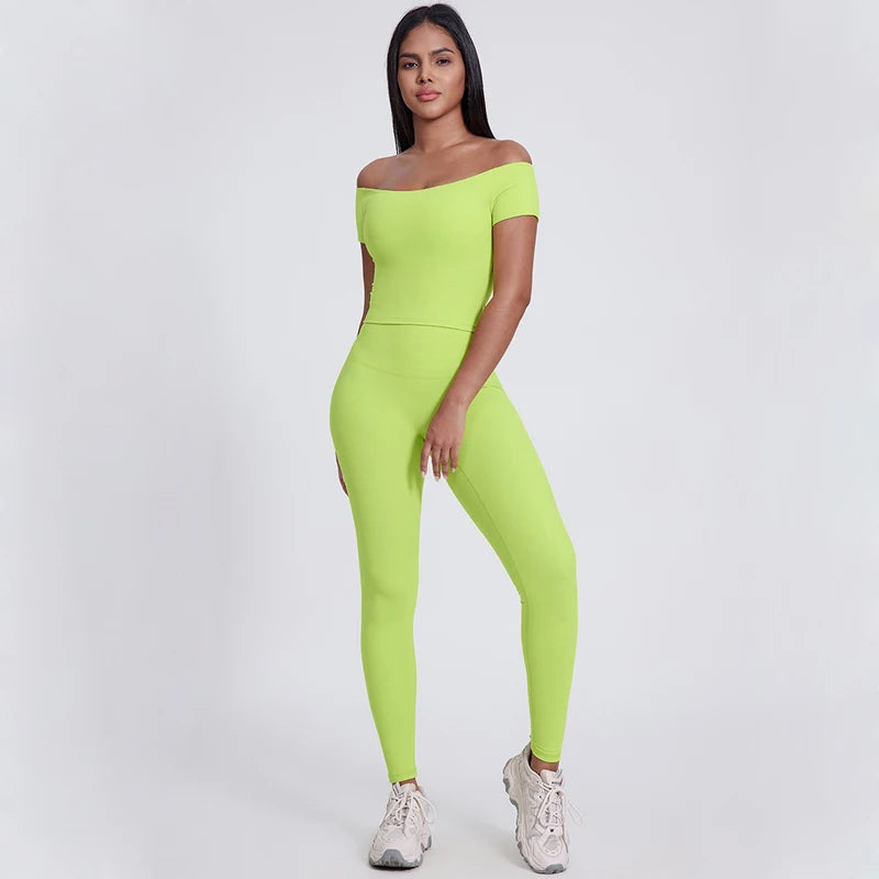 Elastic waist nylon spandex knit high waist plain yoga pants with no pocket - product image