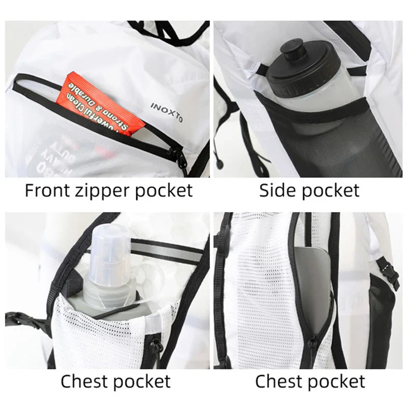 Foldable mountaineering backpack with hydration system and multiple pockets - product image