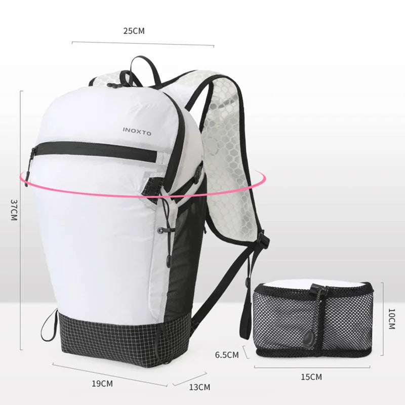 Foldable mountaineering backpack with hydration system and multiple pockets - product image