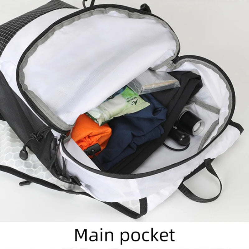 Foldable mountaineering backpack with hydration system and multiple pockets - product image