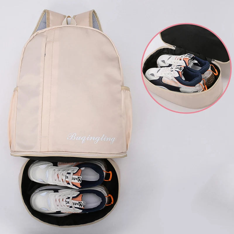 Gym backpack with shoe pocket, dry wet separation, multi-pocket outdoor travel bag - product image