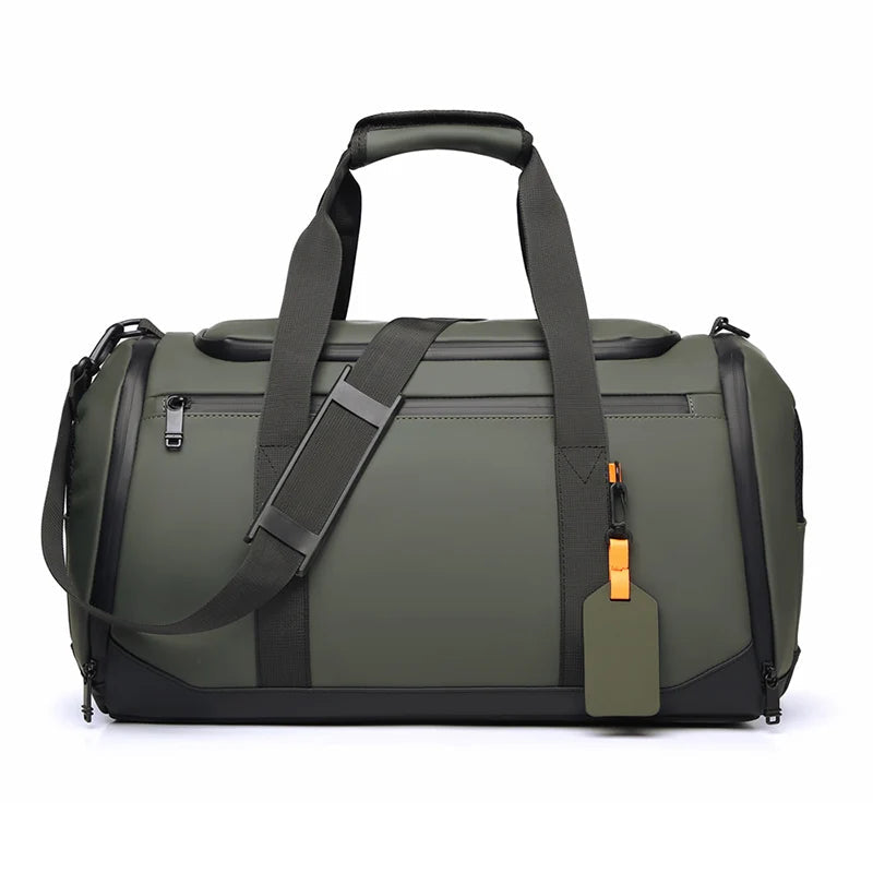 Gym duffel bag with shoe compartment, wet/dry separation and detachable shoulder strap - product image