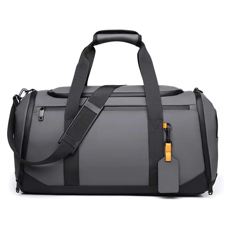 Gym duffel bag with shoe compartment, wet/dry separation and detachable shoulder strap - product image