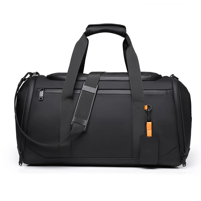 Gym duffel bag with shoe compartment, wet/dry separation and detachable shoulder strap - product image