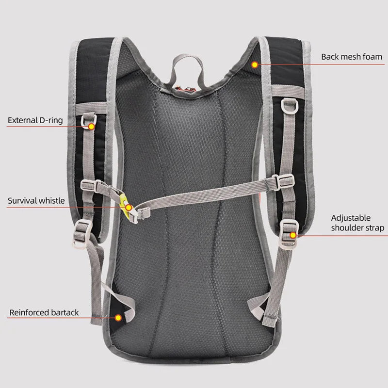 Hiking cycling camping backpack drawstring reflective strips oxford outdoor bag - product image