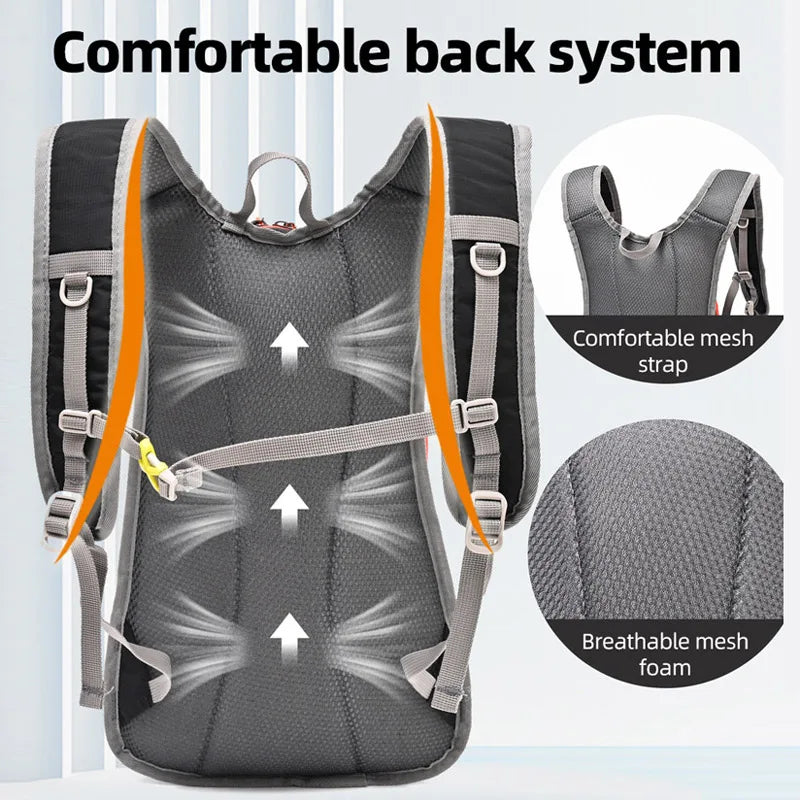 Hiking cycling camping backpack drawstring reflective strips oxford outdoor bag - product image