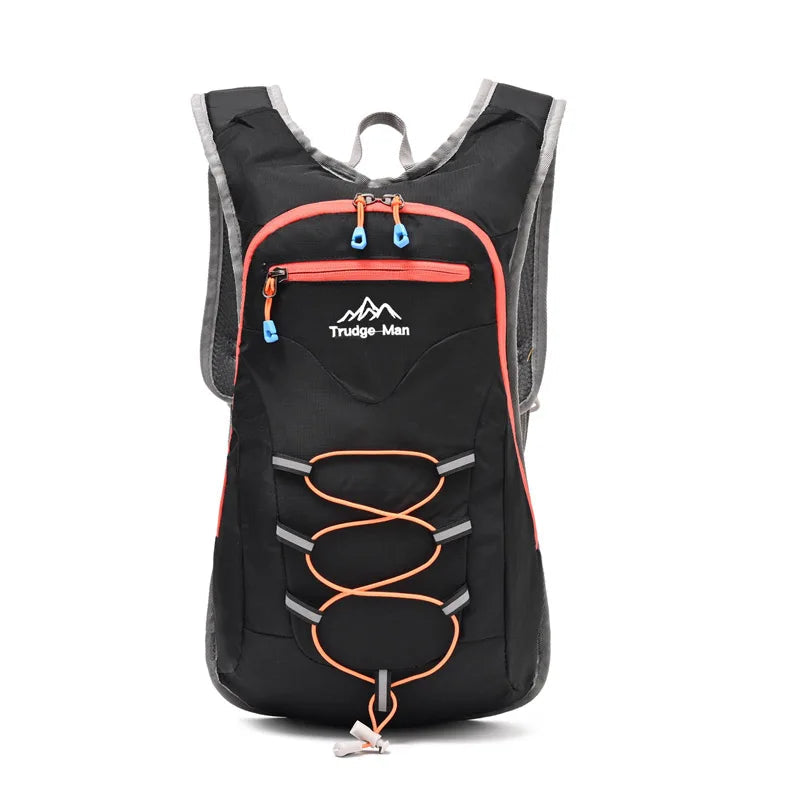 Hiking cycling camping backpack drawstring reflective strips oxford outdoor bag - product image