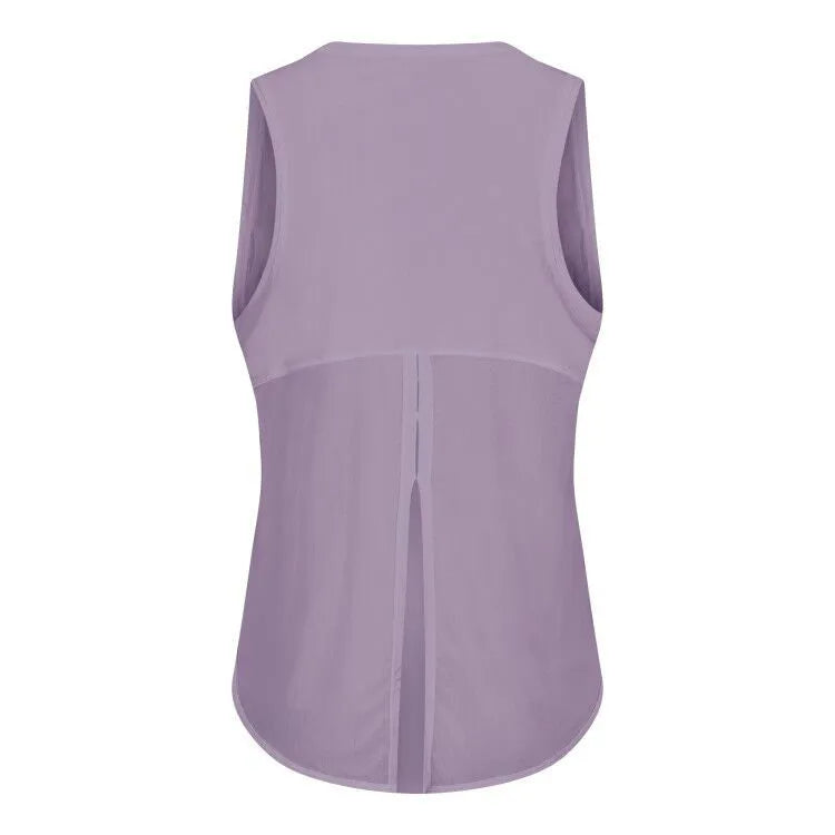 Knit nylon women's back mesh patchwork loose fit breathable yoga fitness vest - product image