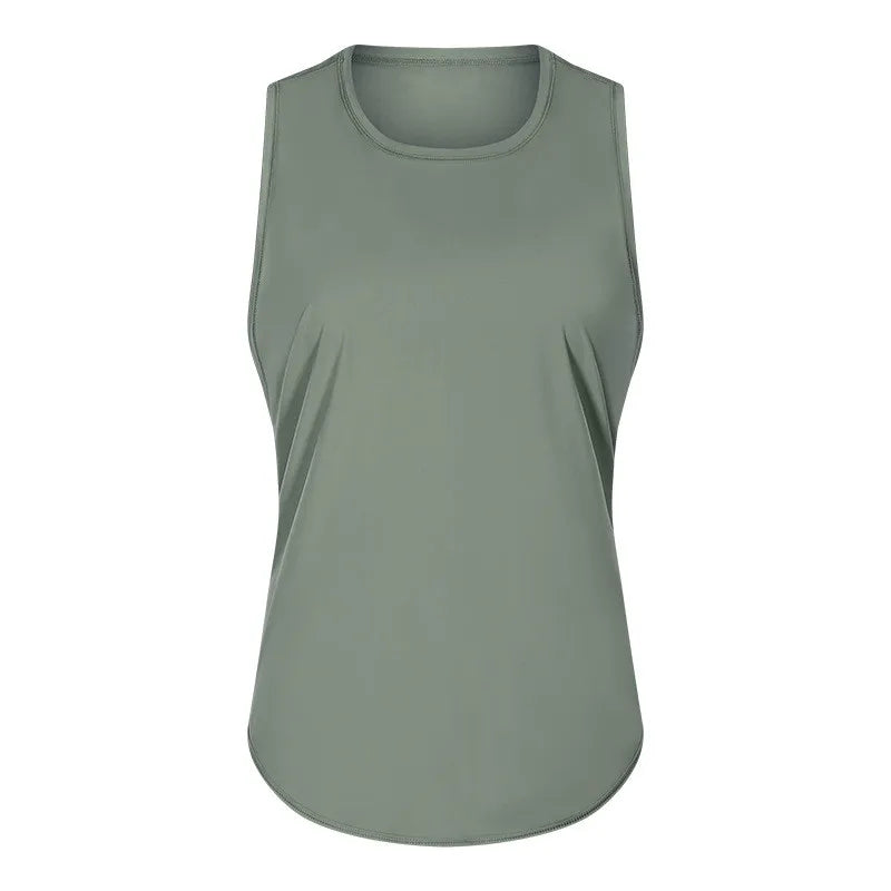 Knit nylon women's back mesh patchwork loose fit breathable yoga fitness vest - product image