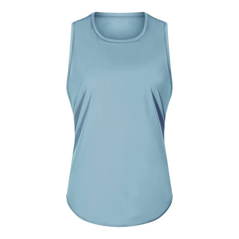 Knit nylon women's back mesh patchwork loose fit breathable yoga fitness vest - product image