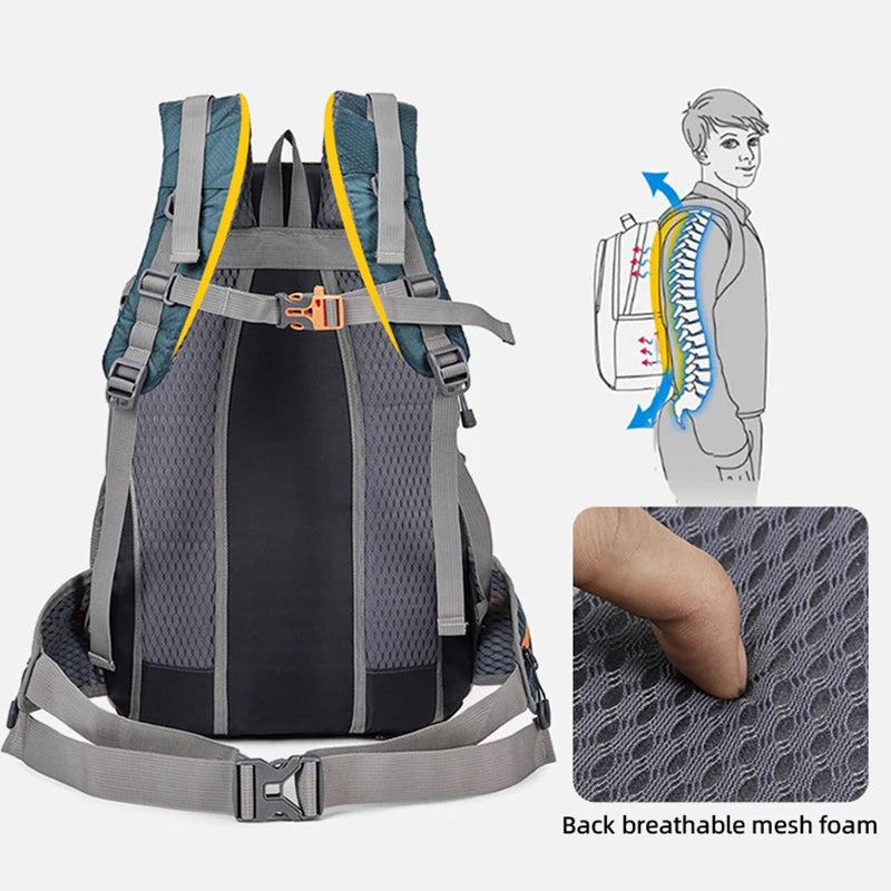 Multi-pocket climbing and travel duffel backpack with shoe compartment and adjustable straps - product image