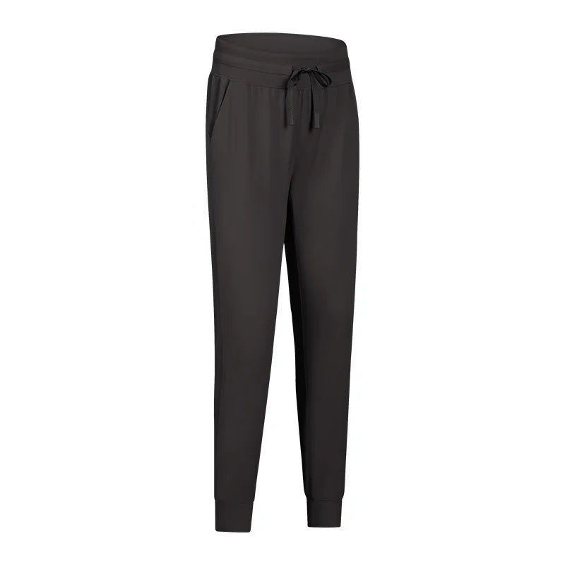 Naked feel knit nylon spandex joggers with waist drawstring and side pockets - product image