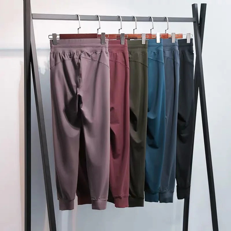 Naked feel knit nylon spandex joggers with waist drawstring and side pockets - product image