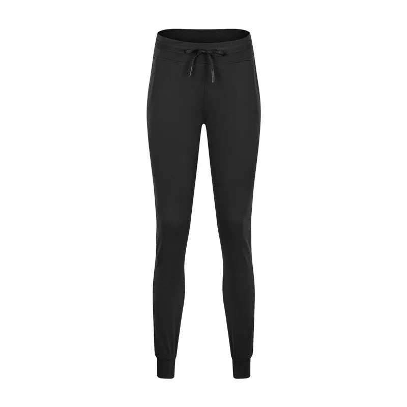 Naked feel knit nylon spandex joggers with waist drawstring and side pockets - product image