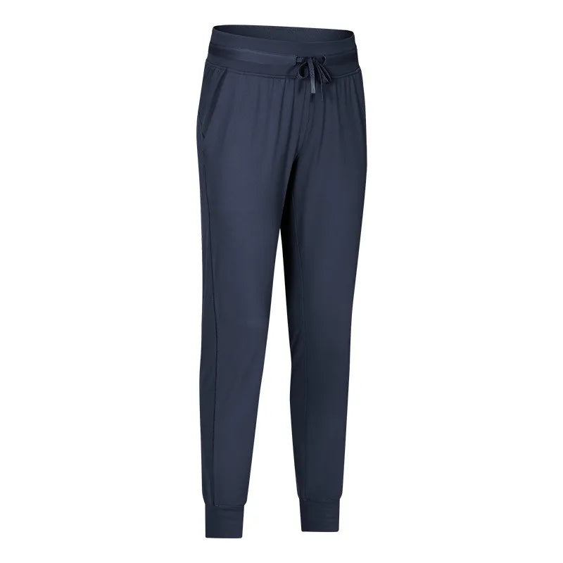 Naked feel knit nylon spandex joggers with waist drawstring and side pockets - product image