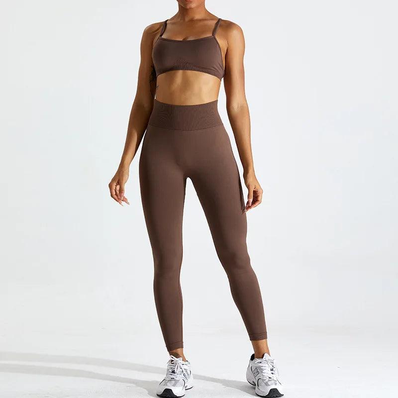 Nylon knit anti-pilling breathable quick dry women's seamless 2.0 cloud activewear set - product image