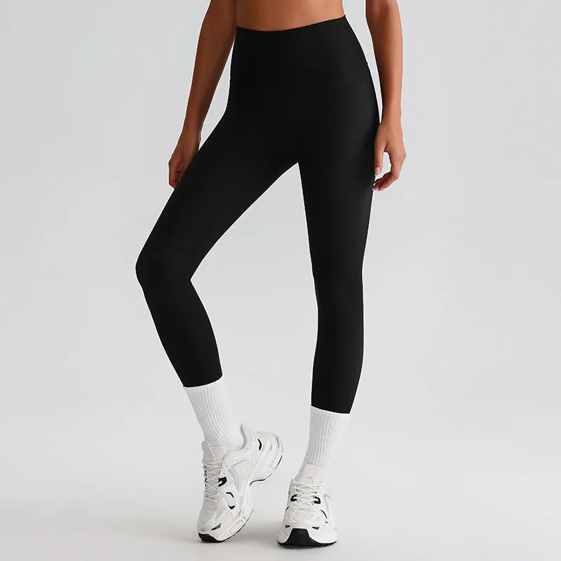 Nylon knit high waist 25" ribbed workout tights women's gym fitness leggings - product image