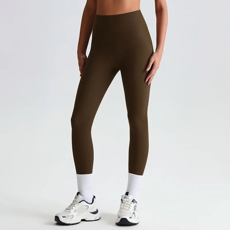 Nylon knit high waist 25" ribbed workout tights women's gym fitness leggings - product image