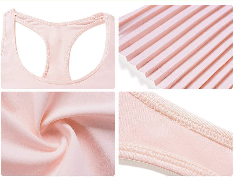 Nylon knit pleated sleeveless racerback tennis dress with built-in shorts and bra - product image