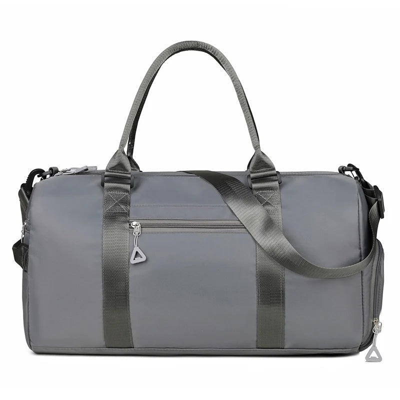 Nylon large capacity waterproof fitness tote bag with dry wet separation and multi-layer pockets - product image