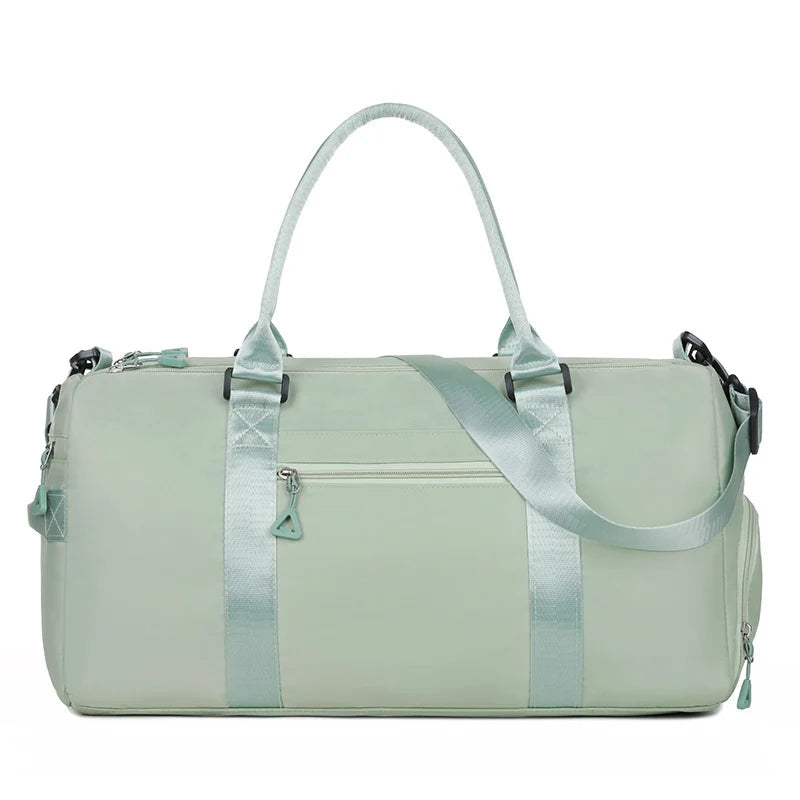 Nylon large capacity waterproof fitness tote bag with dry wet separation and multi-layer pockets - product image