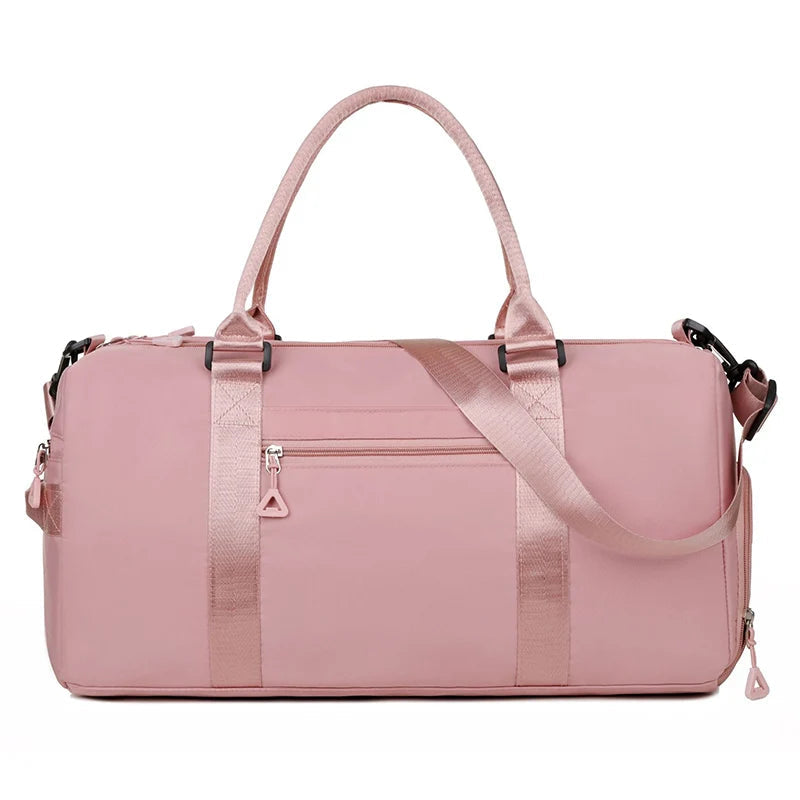 Nylon large capacity waterproof fitness tote bag with dry wet separation and multi-layer pockets - product image