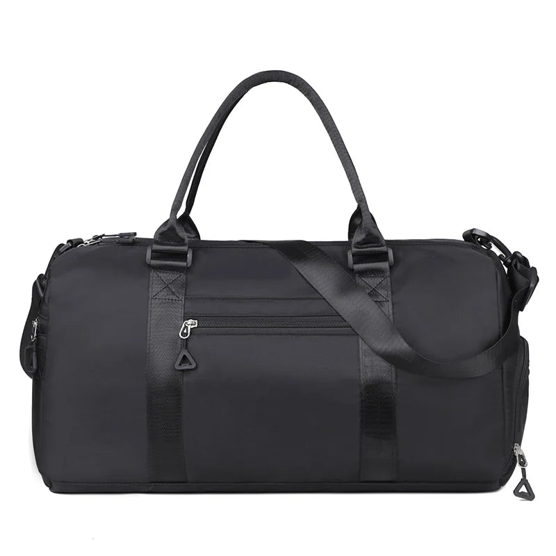 Nylon large capacity waterproof fitness tote bag with dry wet separation and multi-layer pockets - product image