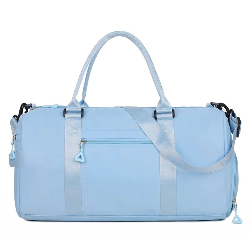 Nylon large capacity waterproof fitness tote bag with dry wet separation and multi-layer pockets - product image