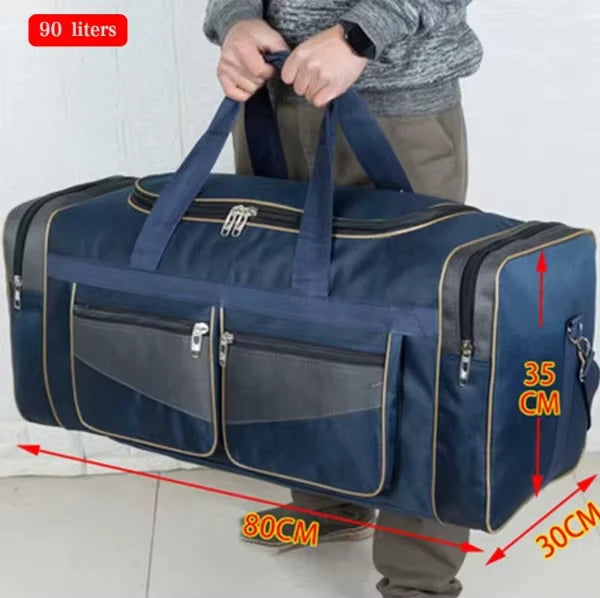 Nylon large capacity waterproof multi-pocket travel and fitness duffel bag - product image