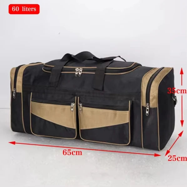 Nylon large capacity waterproof multi-pocket travel and fitness duffel bag - product image