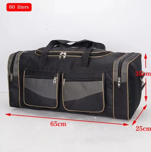 Nylon large capacity waterproof multi-pocket travel and fitness duffel bag - product image