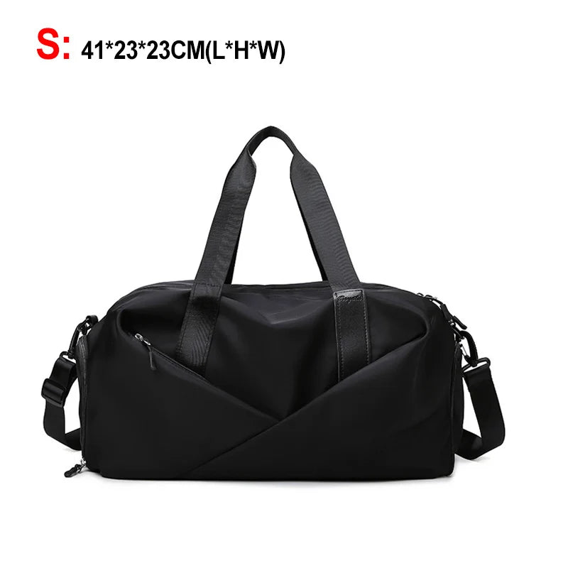 Nylon lightweight waterproof multifunctional dry wet shoulder bag with independent shoe compartment - product image