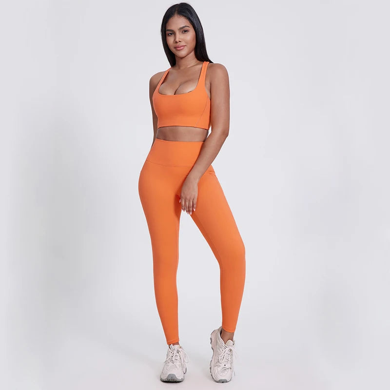 Nylon padded racerback mid impact sports bra crop top for yoga workout - product image